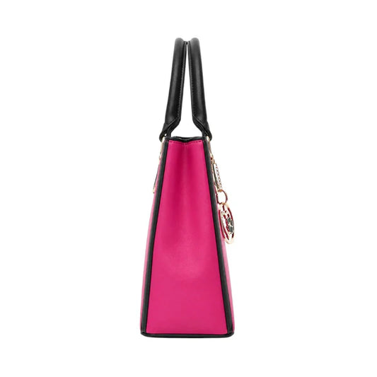 Lomx Luxury Pink Fashion Handbag with Decorative Charm