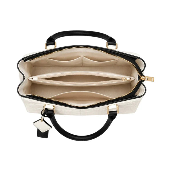 Lomx Elegant White Leather Fashion Handbag