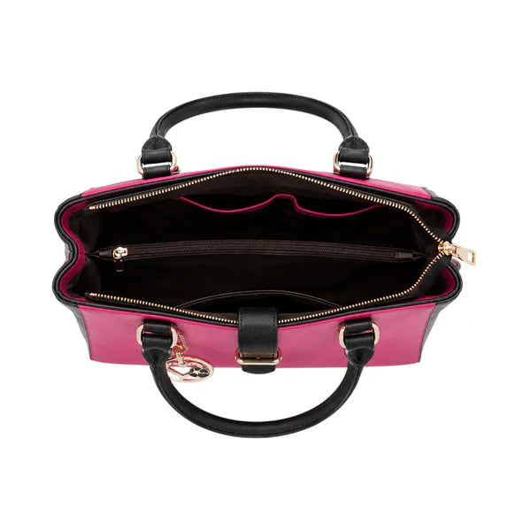 Lomx Luxury Pink Fashion Handbag with Decorative Charm